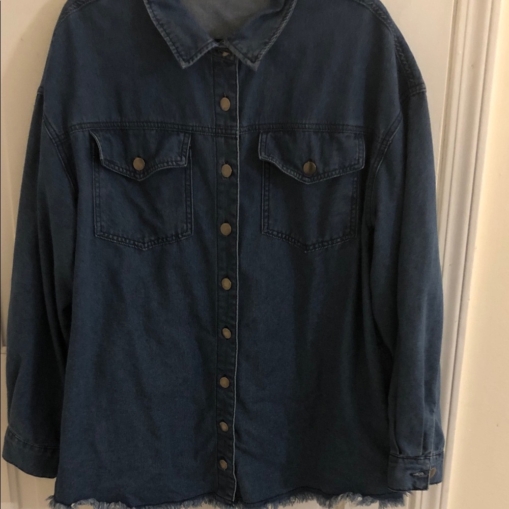 Source Unknown Dark Blue Denim Jean Jacket XL